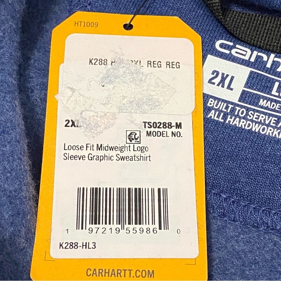 NWT CARHARTT Men's Loose Fit Mid Weight Logo Graphic Hooded Sweatshirt Size 2XL - Picture 12 of 13